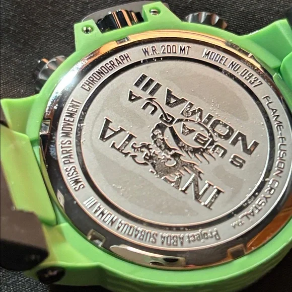 Invicta 0937 Subaqua Noma III – 50mm Swiss Quartz Chrono, Black & Green Dial